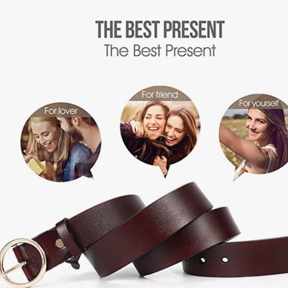 Women Leather Belts Fashion Soft Faux Leather Jeans Belts with O-Ring Buckle main image 6